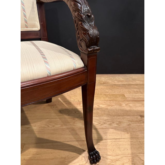 Early 20th Century Pair Of Carved Mahogany Dolphin Form Armchairs For Sale In New York - Image 6 of 8