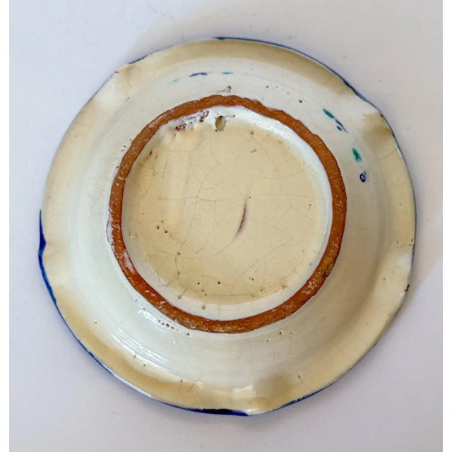 Mid 20th Century Vintage Granada Spanish Fajalauza Blue, Green, White Pomegranate Bowl For Sale - Image 5 of 6