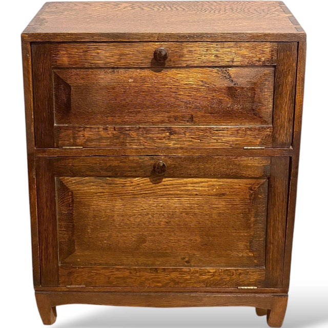 Vintage Oak Record Cabinet For Sale - Image 4 of 9