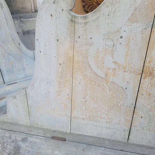 19th Century Wooden Castle Entrance Benches, Italy, Set of 4 For Sale - Image 5 of 18