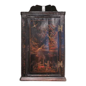 George II Black Japanned Hanging Corner Cabinet
