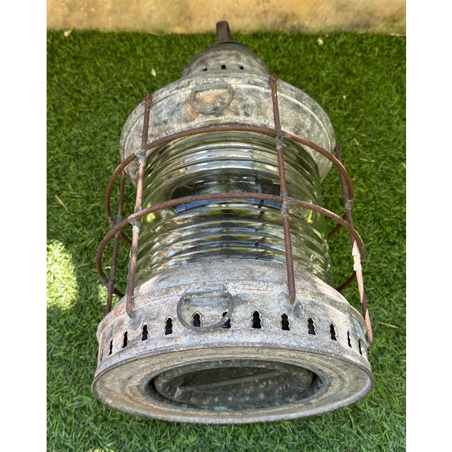 Vintage Perko Galvanized Steel Uss Missouri Battleship Anchor Lights – Clear Lens – Circa 1940 For Sale - Image 9 of 11