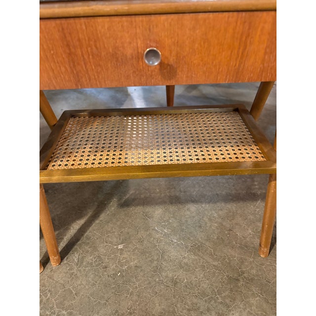 Danish Teak Mid Century Marble Top Nightstands a Pair For Sale - Image 4 of 11
