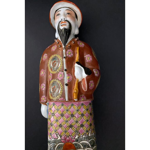 Antique Chinese Porcelain Figurines Qing Dynasty Emperor Statues Set