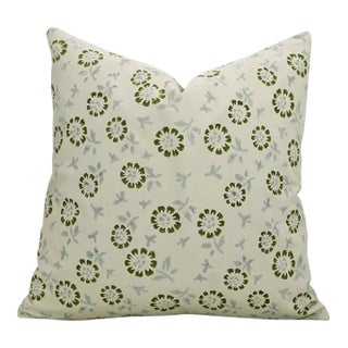 Fabdivine Handmade Block Printed Cushion Cover 14x20 Inch Cotton Satin-Bloom For Sale