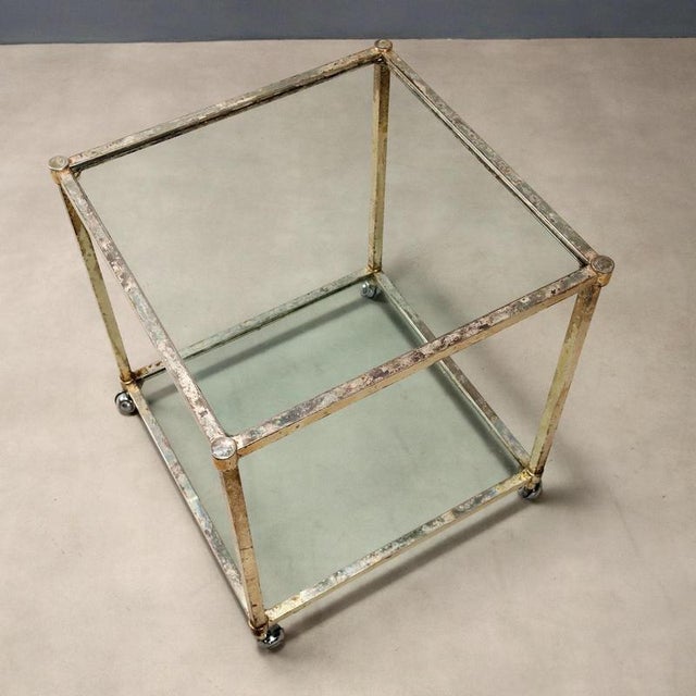 Glass Vintage Serving Trolley, 1960s For Sale - Image 7 of 9