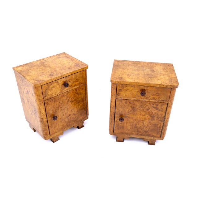 Wood Art Deco Style Side Tables, Poland, 1950s, Set of 2 For Sale - Image 7 of 15