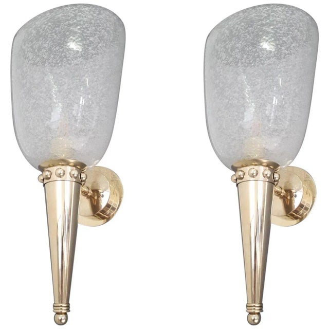 Mid 20th Century Torch Sconces by Barovier E Toso - a Pair For Sale - Image 11 of 11