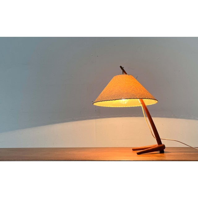 Mid-Century Modern Teak Dornstab Table Lamp by A. Pöll for Kalmar, Vienna, 1950s For Sale - Image 12 of 18