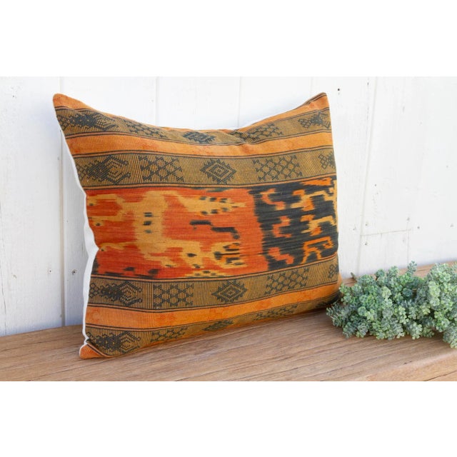 Abstract Berhala Antique Sumatran Ikat Pillow For Sale - Image 3 of 8