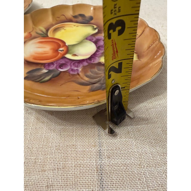 Vintage Seyei China Japan Hand Painted Fruit Dessert Plates – Set of 2 | Raised Fruit Motif | Cottage Kitchen Decor For Sale In Los Angeles - Image 6 of 6