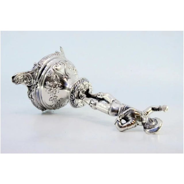 Silver Toothpick Holder with Figure For Sale - Image 3 of 9