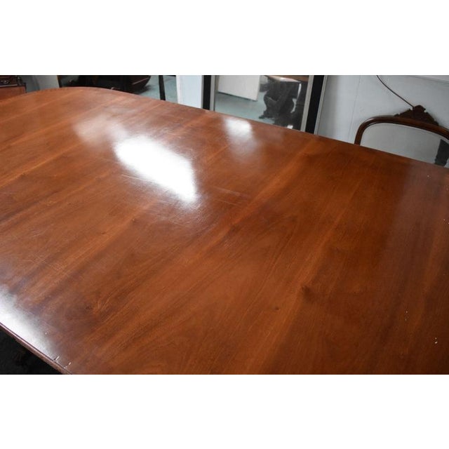 Regency Style Mahogany Twin Pillar Dining or Boardroom Table, 1960 For Sale - Image 6 of 8