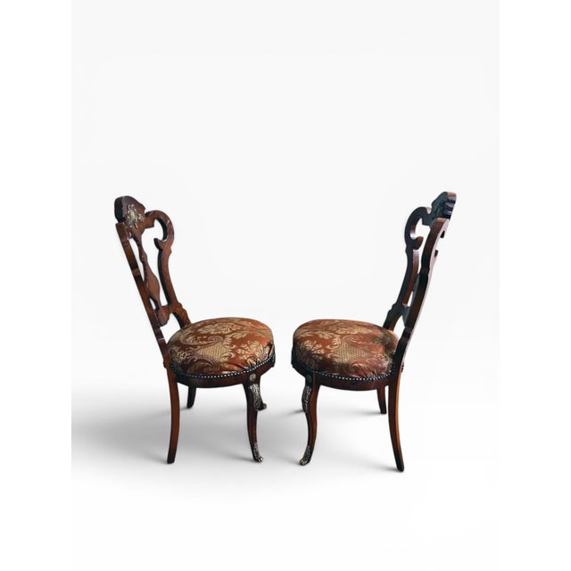 Maroon 1950s Louis XV Style Dining Chairs- (Set of 6) For Sale - Image 8 of 14