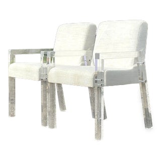 Vintage Contemporary Bernhardt Lucite Arm Chairs - a Pair For Sale