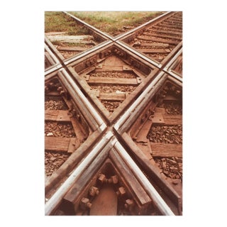 Vintage Mid Century Abstract Richard Bray Railroad Tracks Photograph For Sale