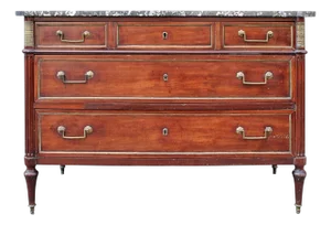 18th Century Mahogany Chest of Drawers with Marble Top