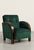 Hungarian Art Deco Lounge Chair in Green Velvet with Wooden Armrests, 1930s For Sale - Image 4 of 4