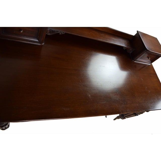 Antique Heavily Carved Mahogany Executive Desk Cowan Circa 1900 Chicago