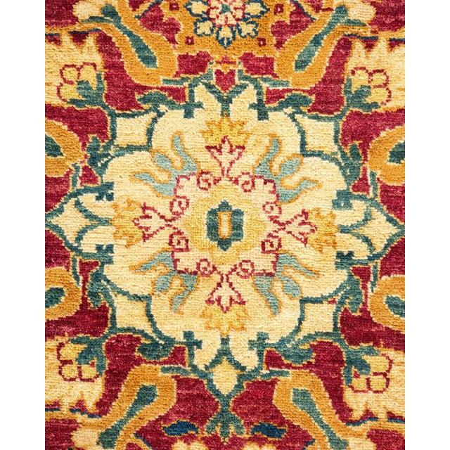 Traditional Mogul, One-of-a-Kind Hand-Knotted Area Rug - Red, 6' 3" x 9' 1" For Sale - Image 3 of 8