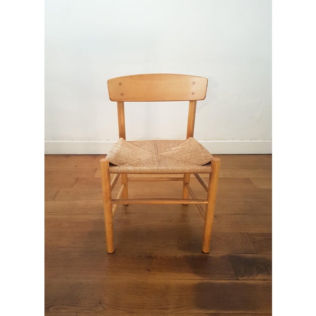 1960s J39 Dining Chairs in Beach & Danish Papercord by Børge Mogensen for FDB Møbler, 1960s, Set of 6 For Sale - Image 5 of 18