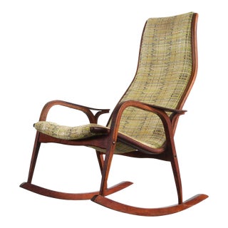 Lamino Rocking Chair in Gorgeous Original Upholstery by Yngve Ekström for Swedese For Sale