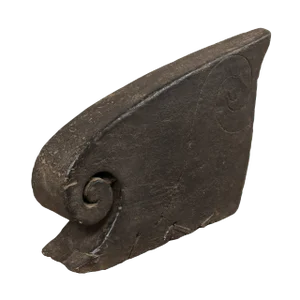Wave Shaped Swirling Carved Wood Sculptural Boat Prow From Kerala, South India