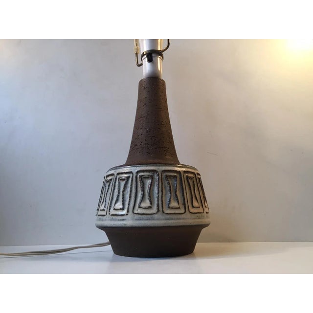 Michael Andersen & Son Danish Chamotte Ceramic Table Lamp from Michael Andersen & Son, 1970s For Sale - Image 4 of 6