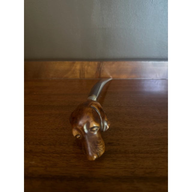 Antique Hand-Carved Dog Head Letter Opener, Early 20th Century For Sale - Image 4 of 4