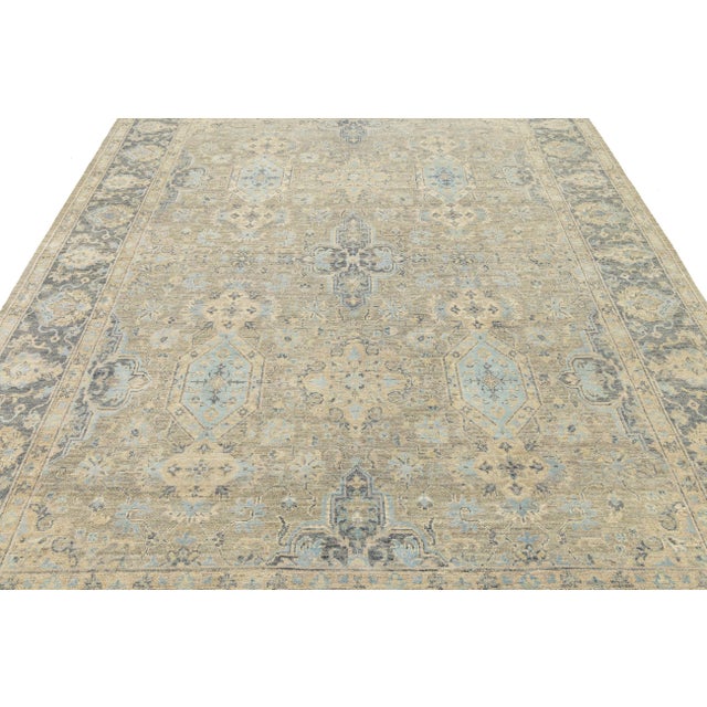 Elevate your space with this exquisite Modern Tabriz-style rug, a blend of traditional craftsmanship and contemporary...