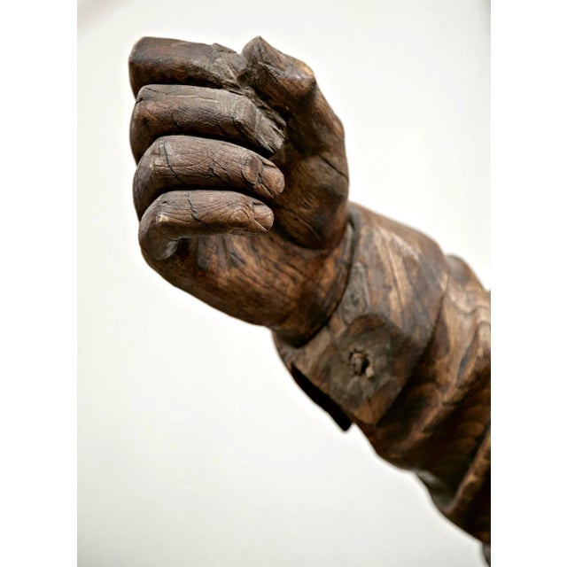 Wood Late 18th Century St. Joseph Carved Wood Statue For Sale - Image 7 of 10