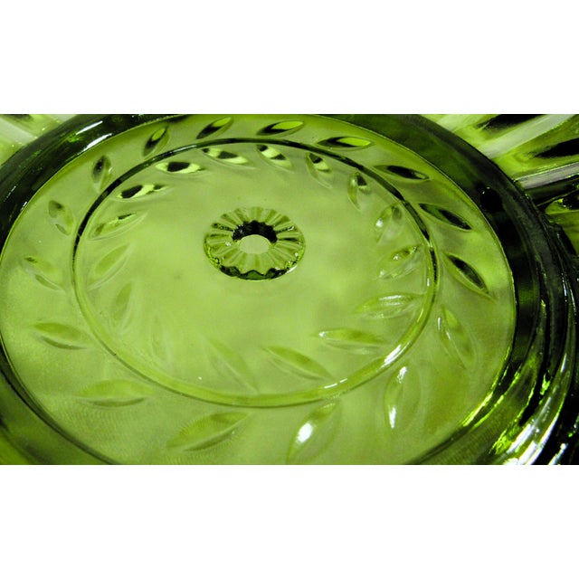 Mid 20th Century Mid-Century ModernGreen Indiana Glass Divided Relish Dish For Sale - Image 11 of 11