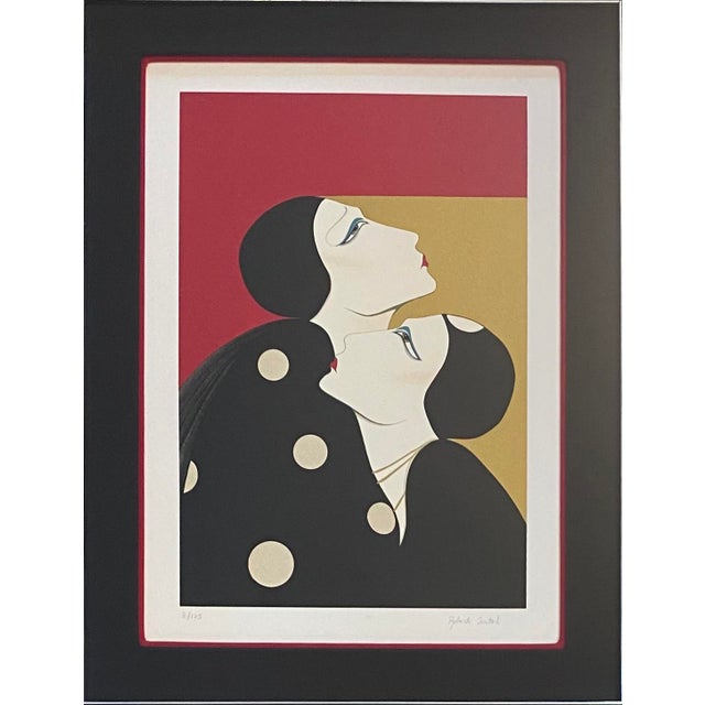 Black Roberto Tortoli French Art Deco Style Color Lithograph For Sale - Image 8 of 11