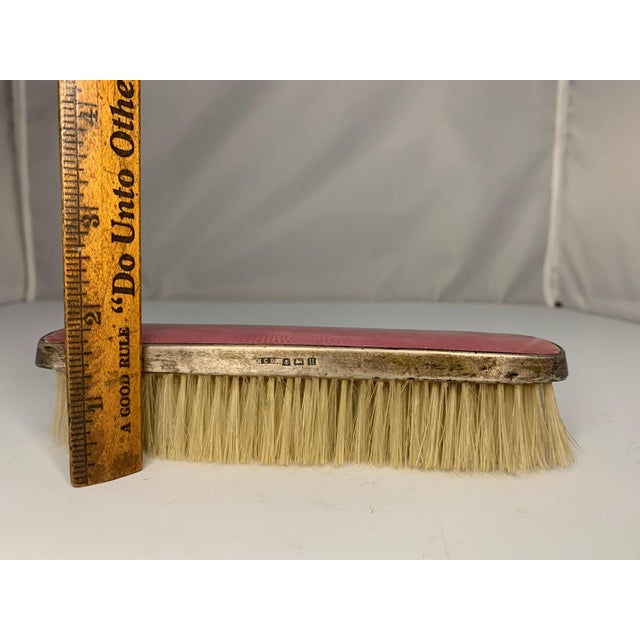 Antique Sterling Silver Guilloche Clothes Brush: Birmingham, 1919 For Sale - Image 9 of 10