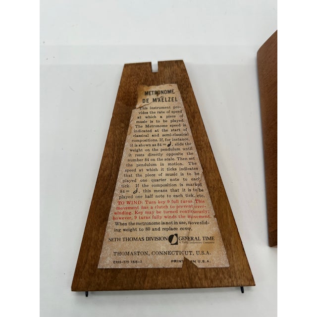 Wood Vintage Seth Thomas Metronome De Maelzel For Sale - Image 7 of 7