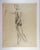 Pencil and charcoal line drawing figure study by Charles Berkeley Normann. Signed upper right corner, age toning, edge...