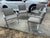 Mid-Century Modern 2003 Set of 4 Mies Van Der Rohe for Knoll Flat Bar Brno Arm Chairs Grid Fabric Pattern For Sale - Image 3 of 15