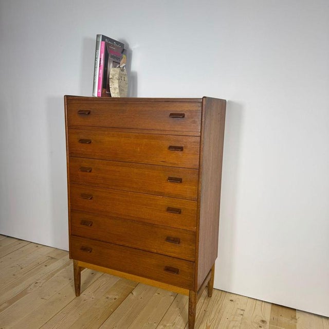 Tall Teak Chest of Drawers by Poul Volther, 1960s For Sale - Image 5 of 12