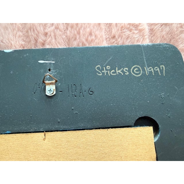 This beautifully crafted, rare, painted artisan mirror by Sticks Object Art and Furniture, created by Sarah Grant,...