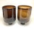 Late 20th Century Fabulous Pair of Jan Barboglio 29” Tall Iron and Amber Glass Hurricanes For Sale - Image 9 of 12