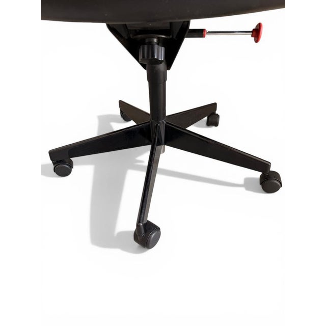 Vintage Black Leather Sapper Office Chair by Richard Sapper for Knoll, 1980s For Sale - Image 9 of 13