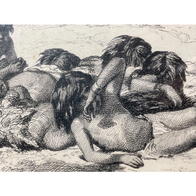 Antique Jean Leon Gerome Ferris 1863-1930 Pen Ink Drawing Sketch Indian Children For Sale In New York - Image 6 of 15