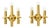 Three-Arm Brass Wall Lamps, 1960s, Set of 2 For Sale