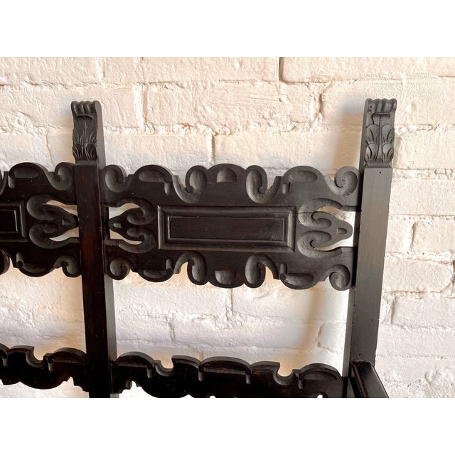 Vintage Italian Bench with Carvings, 1930s For Sale - Image 6 of 10