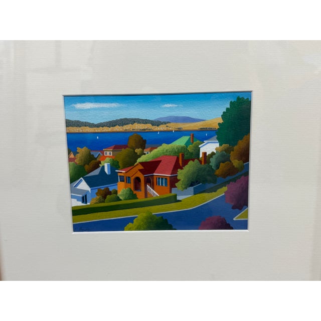 Blue Steve Howie Signed Tasmania, Australia Architectural Artworks, Set of 3 For Sale - Image 8 of 12