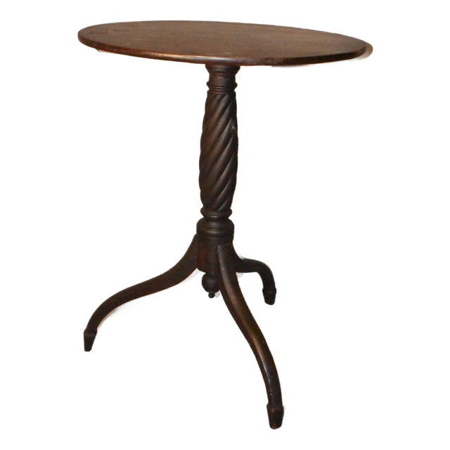 Late Mahogany Hepplewhite Transitional Stand Circa 1810 For Sale