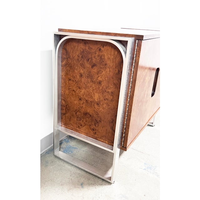 8.5 Foot Burlwood Credenza by Leon Rosen for Pace Circa 1970s For Sale - Image 11 of 12