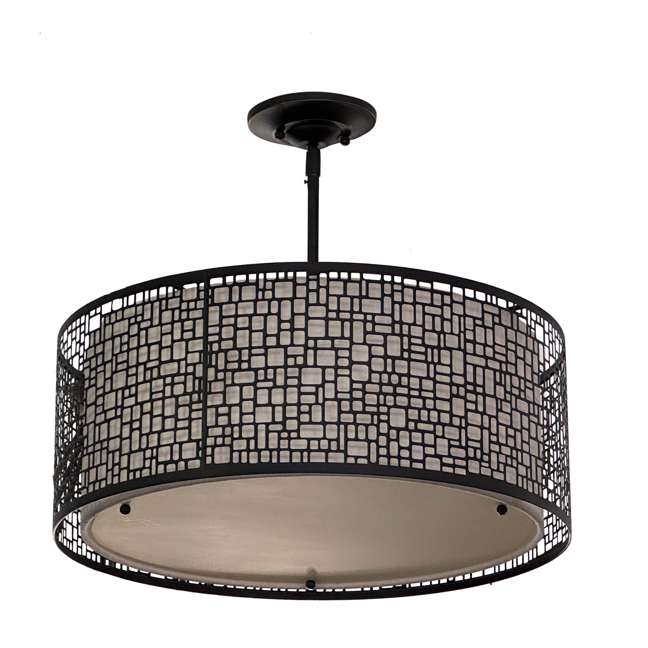 Feiss Joplin 3-Light Antique Bronze Drum Light Pendant - image 0