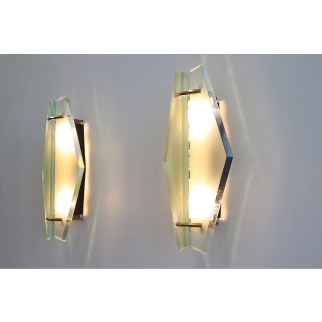 Fontana Arte Max Ingrand for Fontana Arte Large Wall Lamps Model 1943, 1960, Set of 2 For Sale - Image 4 of 16