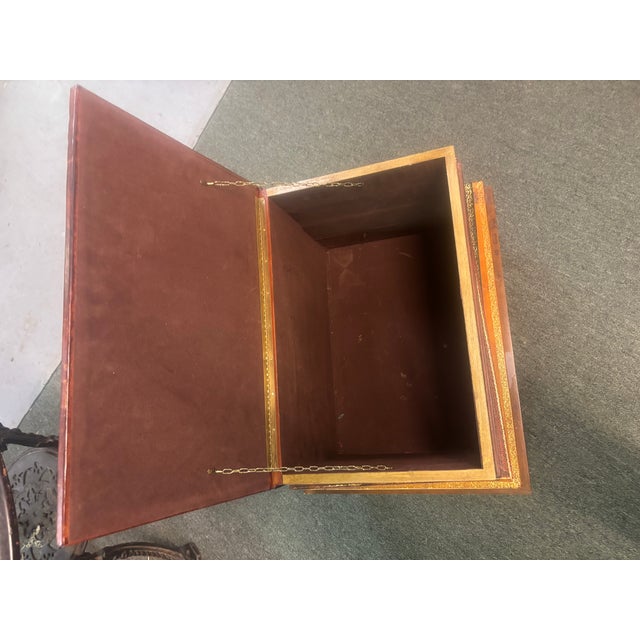 Traditional Vintage Faux Stacked Book End Table For Sale - Image 3 of 8